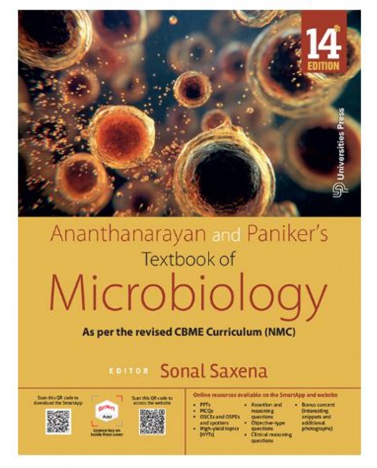 Ananthanarayan and Paniker’s Textbook of Microbiology;14th Edition 2026 by Sonal Saxena