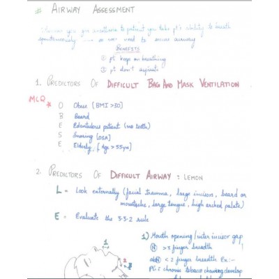 Anesthesia DAMS PG-Hand Written (Colored) Notes 2022-23