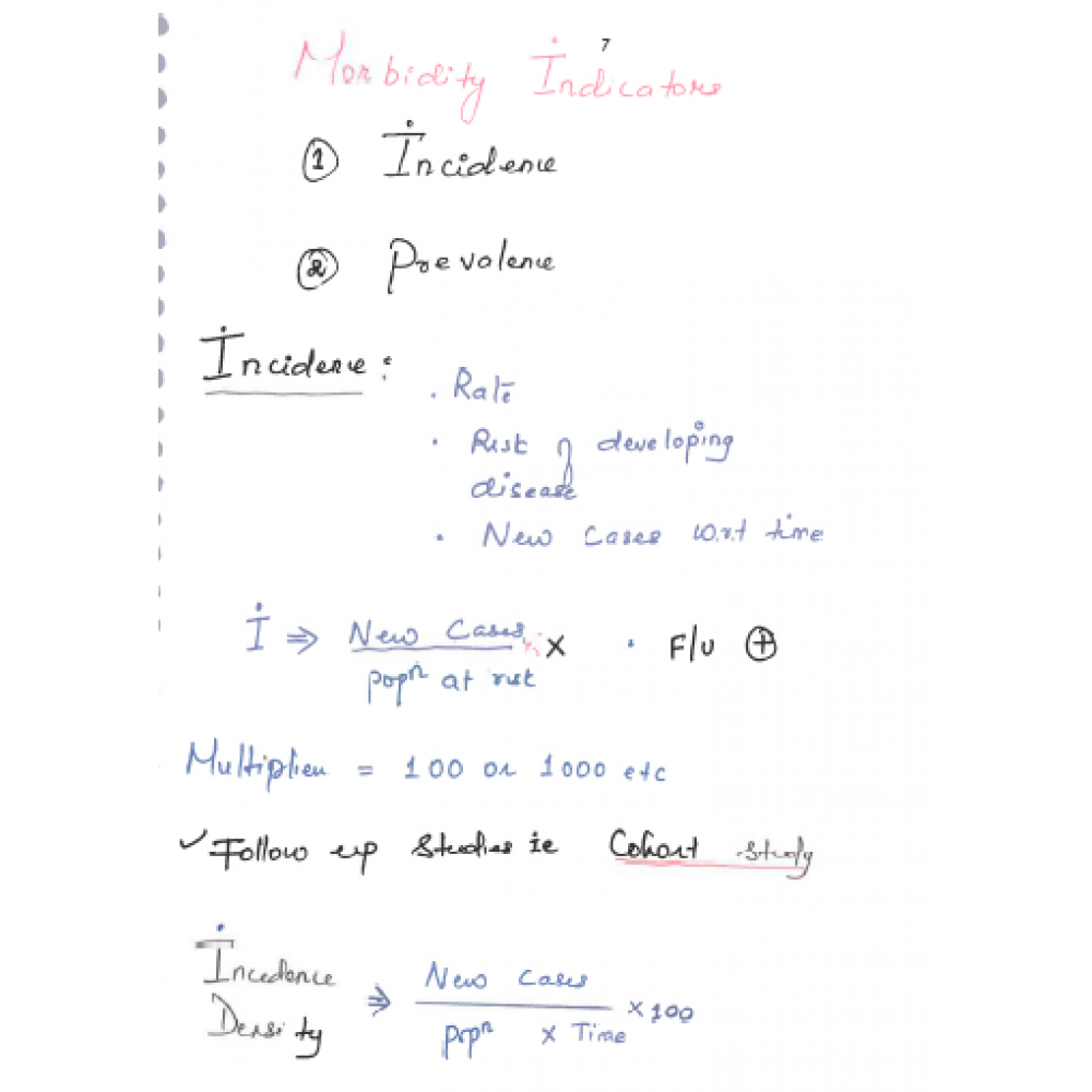 Preventive & Social Medicine DAMS PG-Hand Written (Colored ) Notes 2022-23