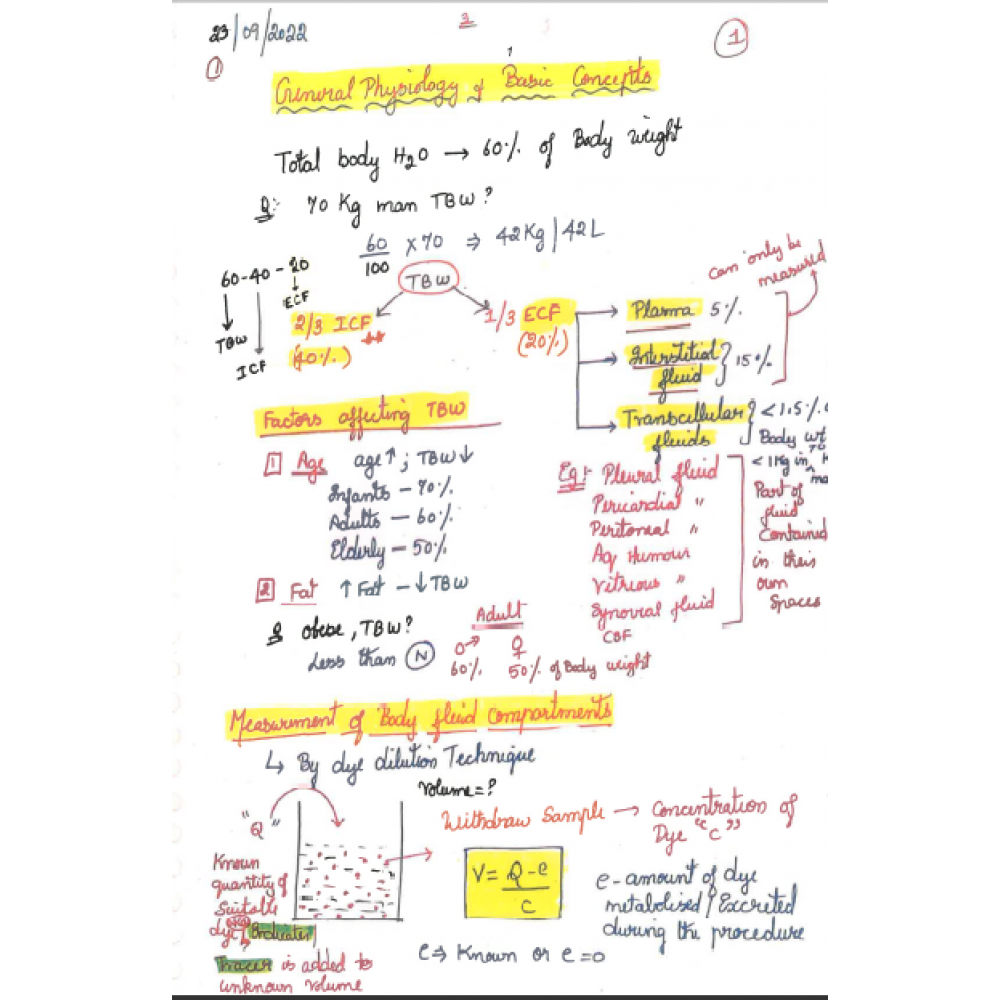 Physiology DAMS PG-Hand Written (Colored ) Notes 2022-23