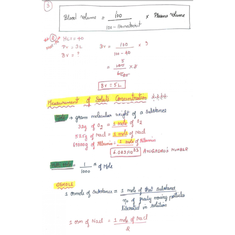 Physiology DAMS PG-Hand Written (Colored ) Notes 2022-23