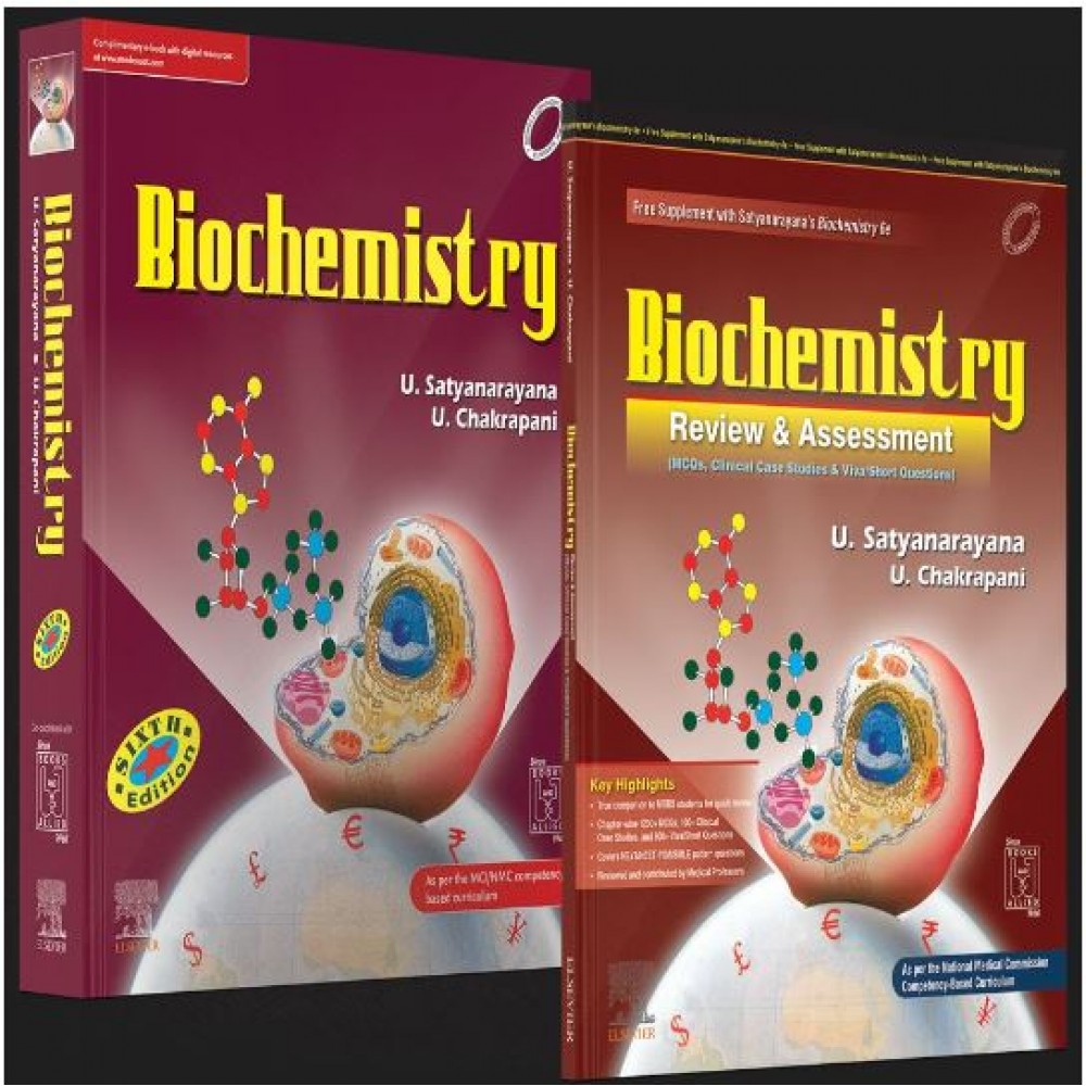 Set Of Biochemistry, 6th Edition + Biochemistry Review & Assessment Includes Mcqs, Clinical Case Studies, Viva/Short Questions, 1st Edition By U.Satyanarayana & U.Chakrapani