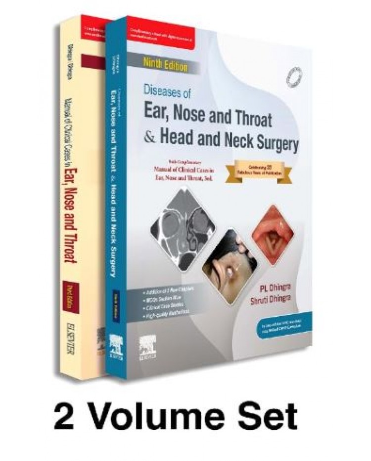 Diseases of Ear, Nose & Throat and Head & Neck Surgery;9th Edition 2026 + (Complimentary: Manual of Clinical Cases in Ear, Nose and Throat, 3e);By PL Dhingra & Shruti Dhingra