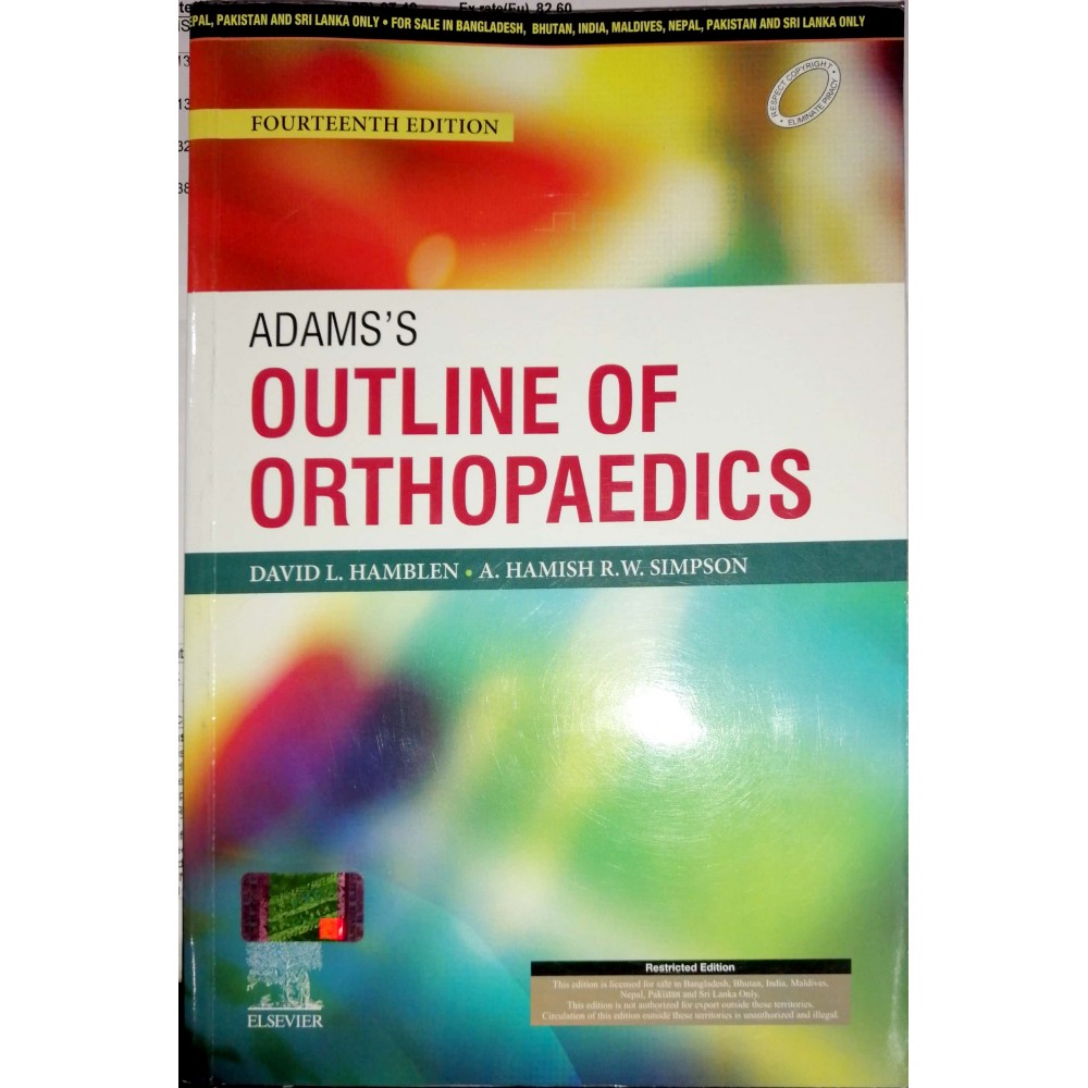 Adam's Outilne Of Orthopaedics;14th Edition 2020 By David L. Hamblen A.Hamish & R.W. Simpson