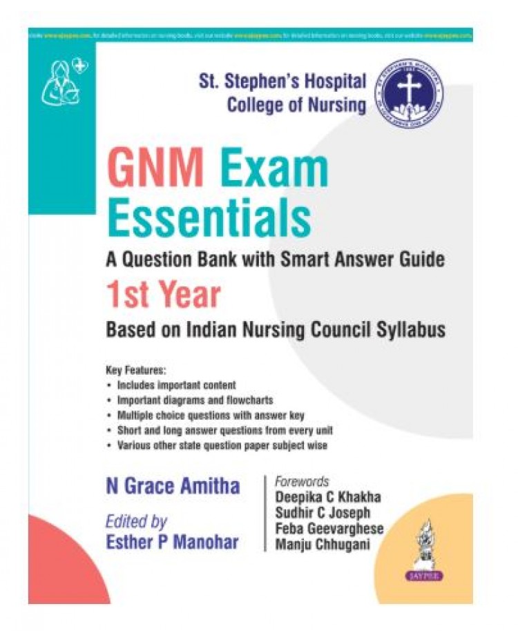 GNM Exam Essentials (A Questions Bank with Smart Answer Guide) 1st year;1st Edition 2026 by N Grace Amitha & Esther P Manohar