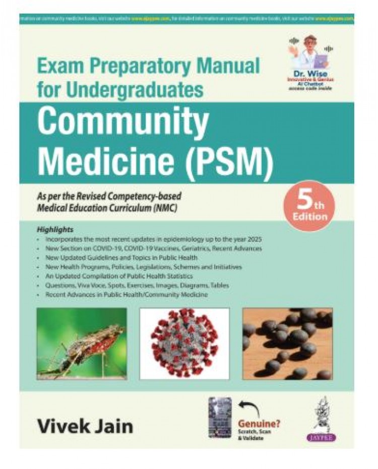 Exam Preparatory Manual for Undergraduates: Community Medicine (PSM);5th Edition 2025 by Vivek Jain 