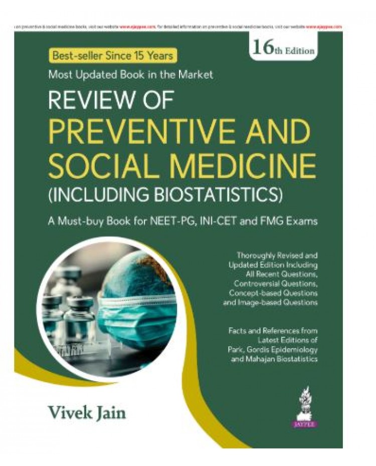 Review of Preventive and Social Medicine (Including Biostatistics);16th Edition 2026 by Vivek Jain 