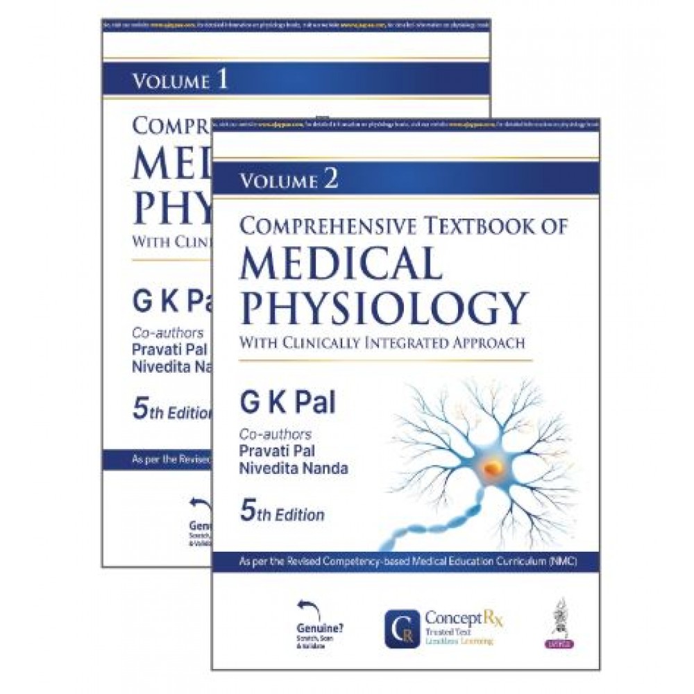 Comprehensive Textbook of Medical Physiology (2 Volume Set) for MBBS Students;5th Edition 2027 by GK Pal, Pravati Pal & Nivedita Nanda