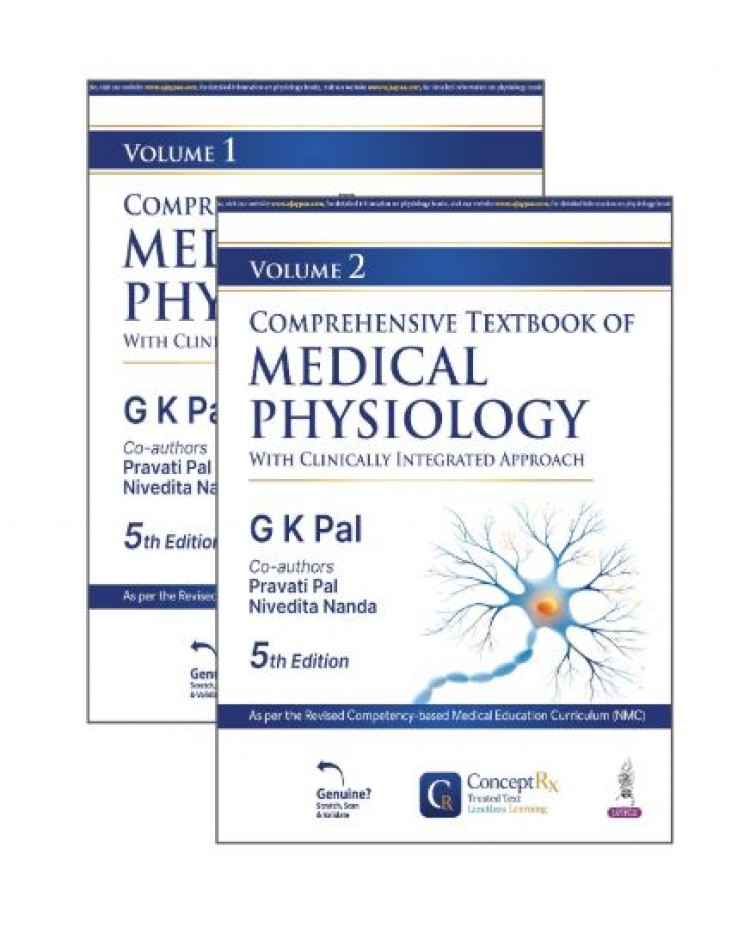 Comprehensive Textbook of Medical Physiology (2 Volume Set) for MBBS Students;5th Edition 2027 by GK Pal, Pravati Pal & Nivedita Nanda