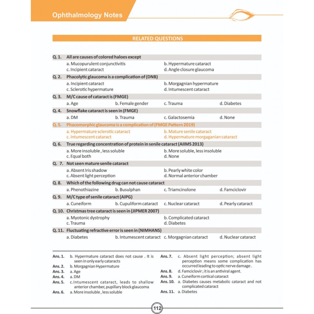 Ophthalmology Notes for FMGE,1st Edition 2019 By Dr Shivani Jain