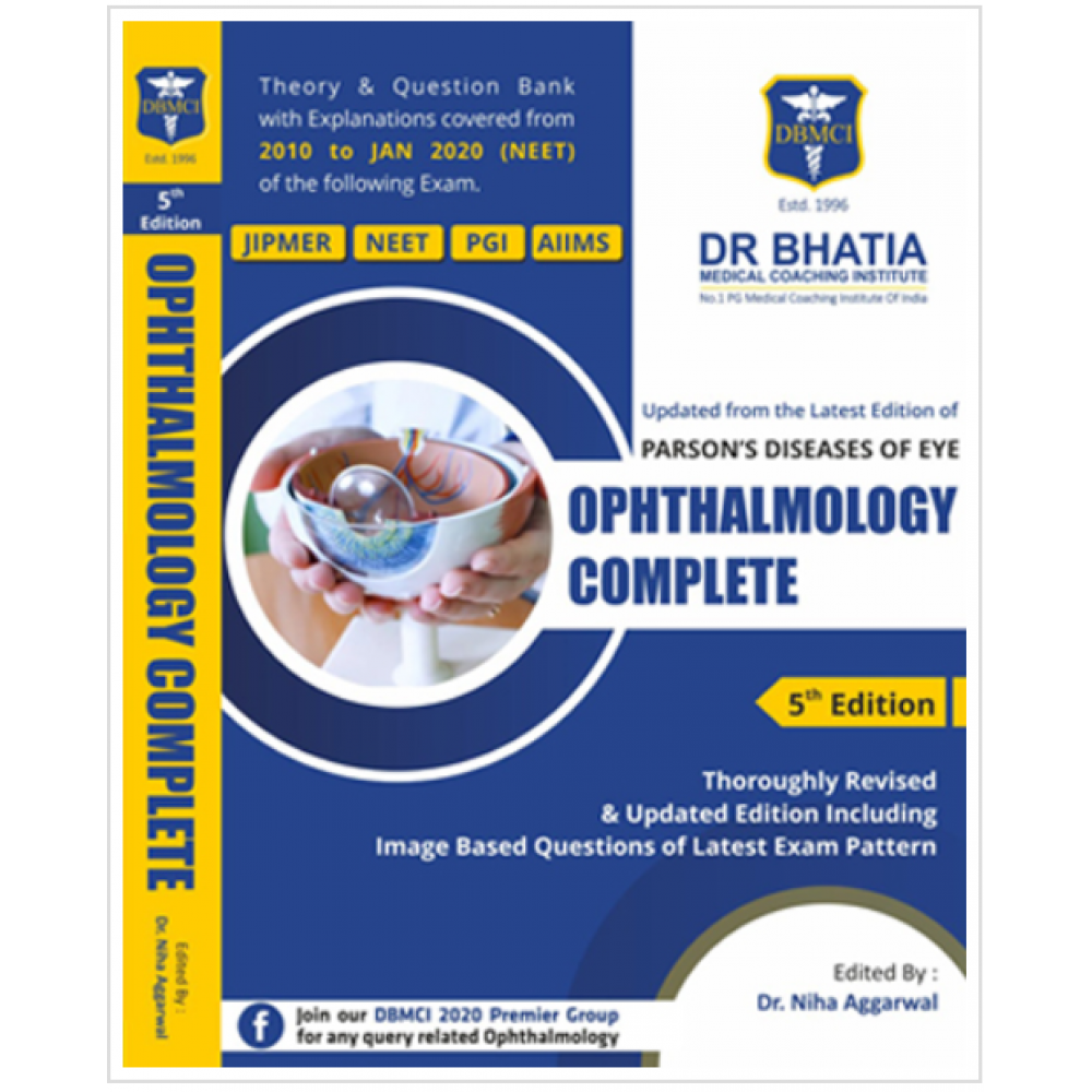 A Complete Book of Ophthalmology;5th Edition 2020 By Dr Niha Agarwal