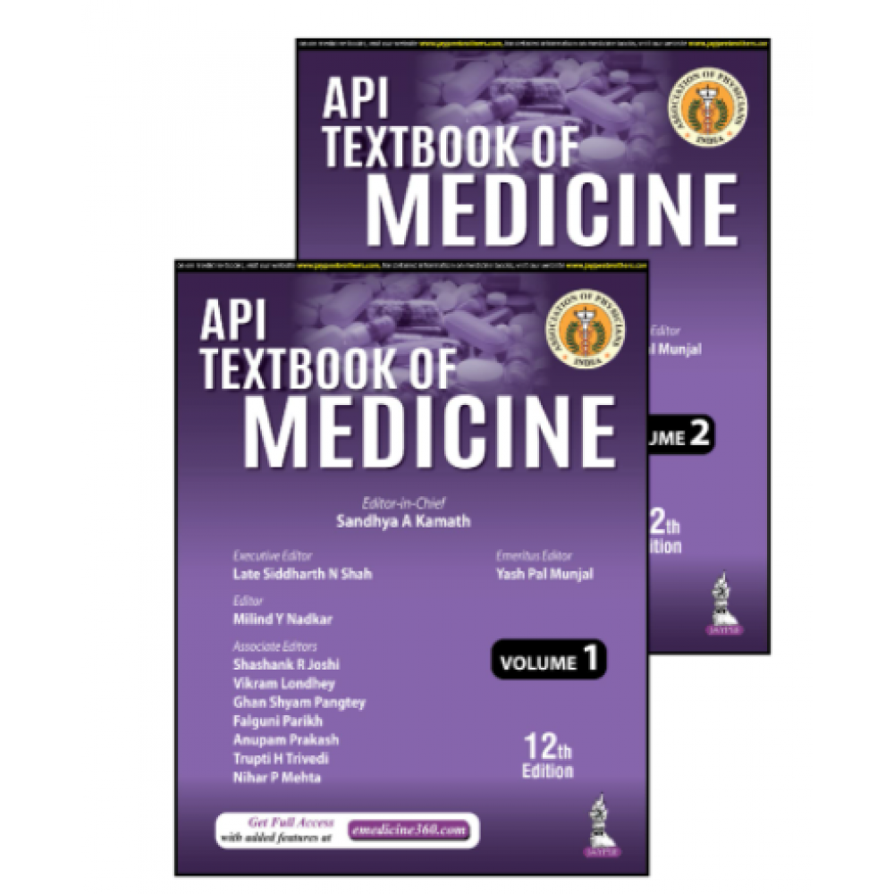 API Textbook of Medicine (2 Volume Set);12th Edition 2022 by Sandhya A.Kamath & Siddharth N Shah 