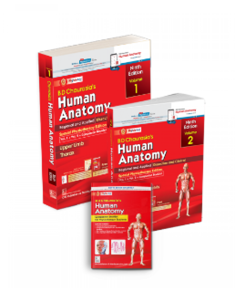 Combo Set of BD Chaurasia's Human Anatomy 9/e (Vol 1 + Vol 2 + Companion Booklet ) Special Physiotherapy 2023 Edition by Krishna Garg
