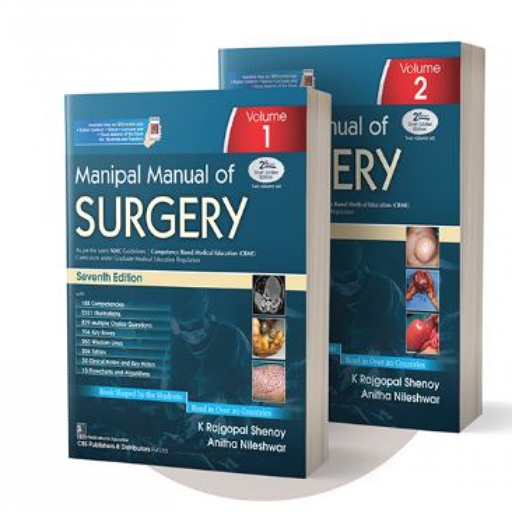 Manipal Manual of Surgery (Set of 2 Volumes);7th Edition 2025 by K Rajgopal Shenoy