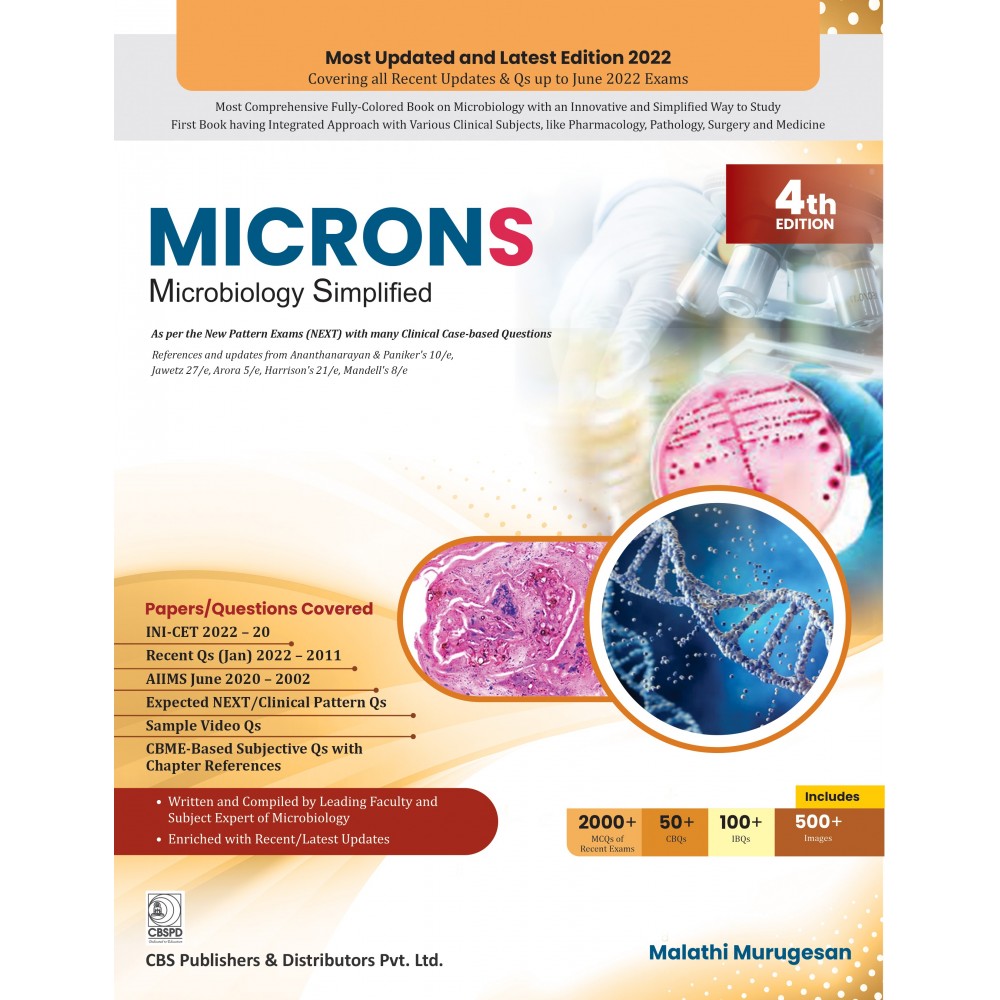 Microns:Microbiology Simplified;4th Edition 2023 By Malathi Murugesan