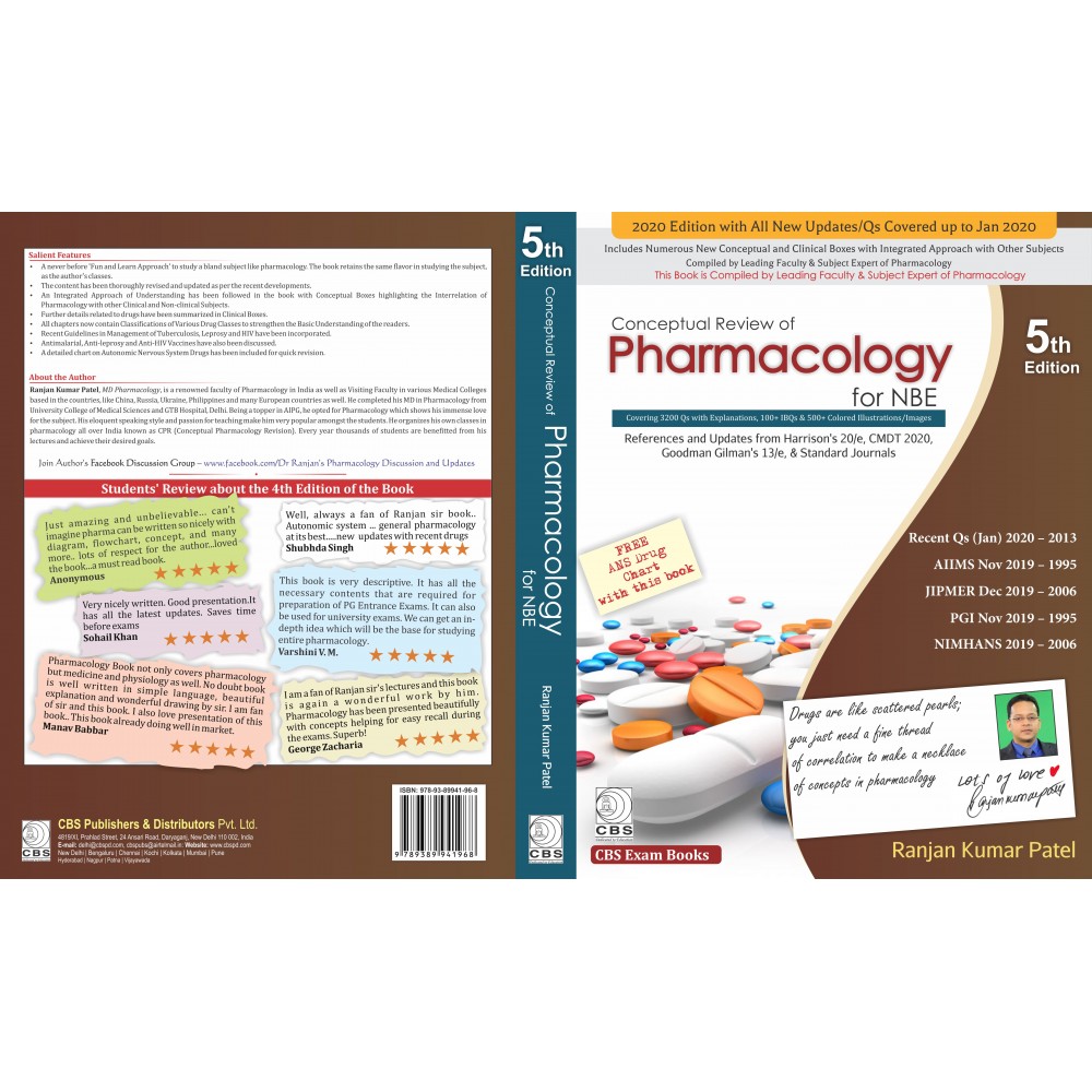 Conceptual Review of Pharmacology for NBE;5th Edition 2020 By Ranjan Patel