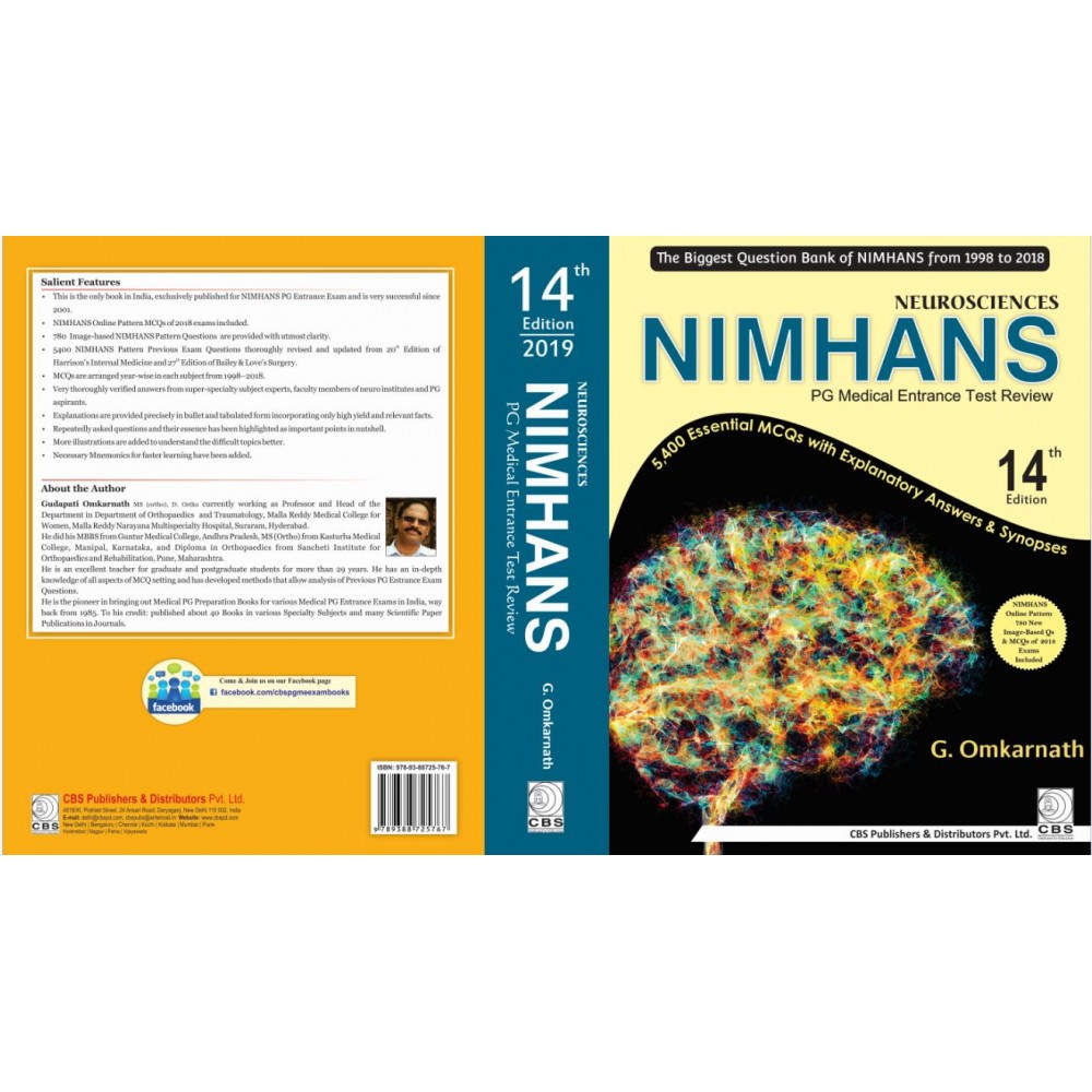 Neurosciences NIMHANS-PG Medical Entrance Test Review;14th Edition 2019 By G Omkarnath